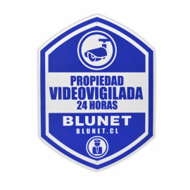 Placa VIdeovigilada Blunet  Hexagonal