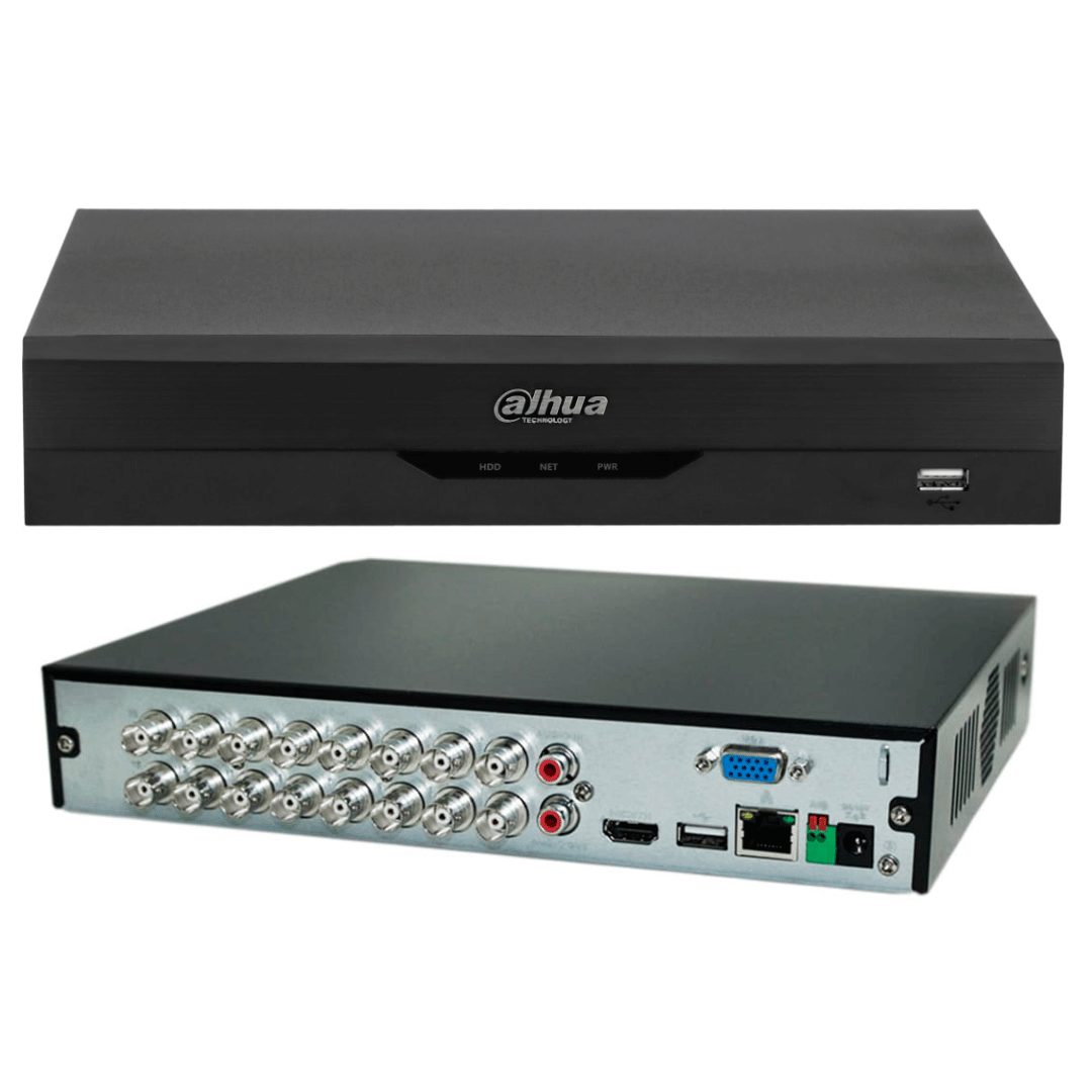 Dahua Technology XVR4116HS-X Videoregistratore Digitale – 16 Canali + 2 IP, Pentabrido (HDCVI, HDTVI, AHD, CVBS) – Ventola Intelligente, Supporto HDD Fino A 10 TB, Nero