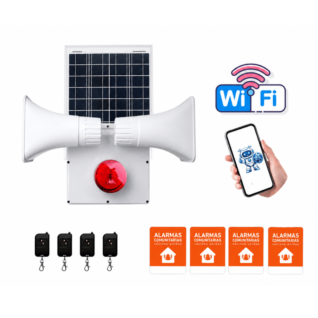 Kit WiFi Alarma Comunitaria WiFi Solar